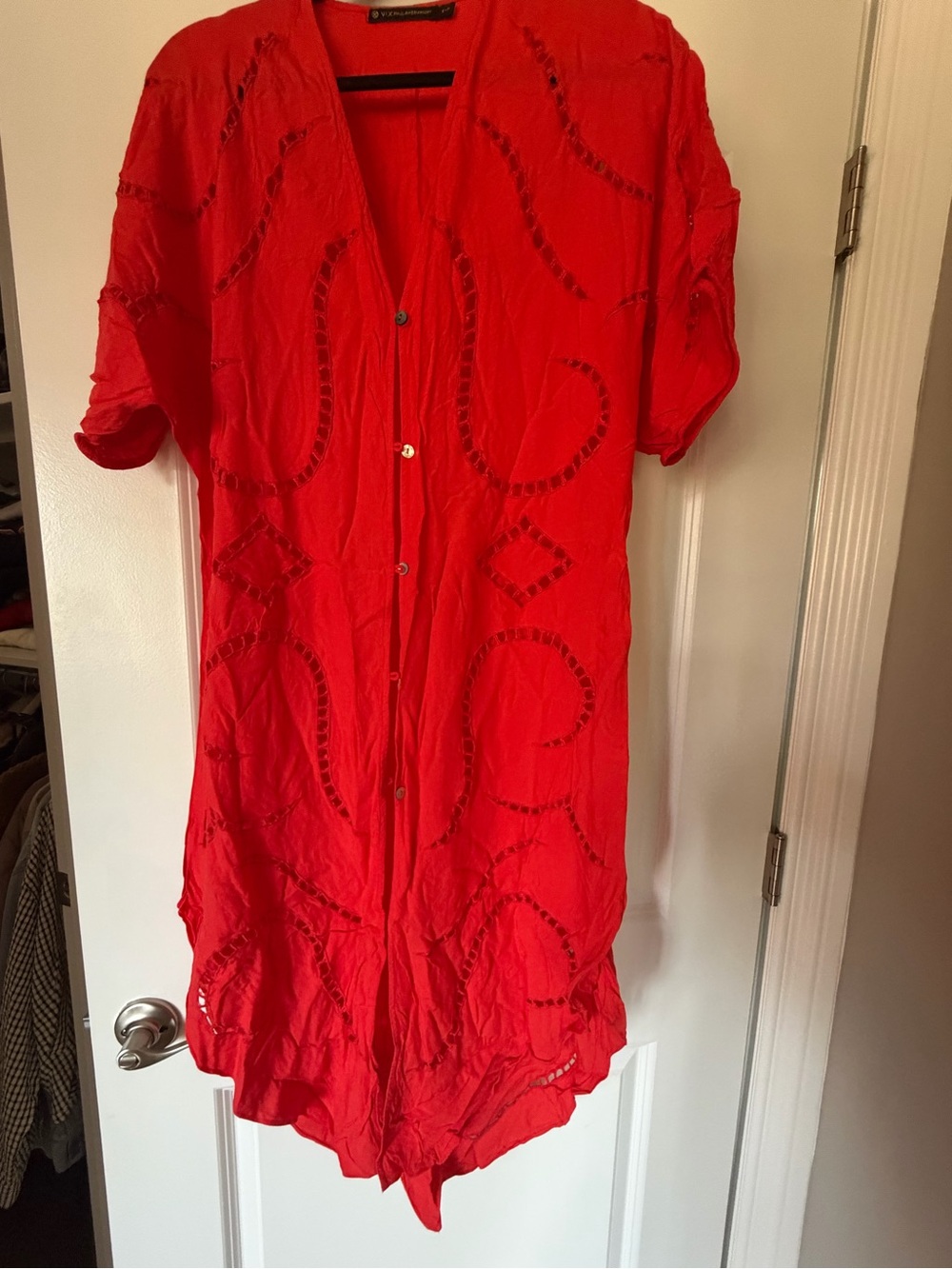 VIX beach cover up in red